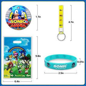 img 2 attached to NLUS Sonic Party Favors: 110 Pcs Birthday Supplies, Ideal for Classroom Rewards and Christmas Prizes for Boys and Girls. Includes Gift Bag, Bracelets, Key Chains, Button Pins, Stickers, and Whistles