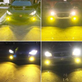 img 3 attached to 🚗 AUXLIGHT H11 Светодиодные лампы для противотуманных фар с функцией DRL - 2400 люмен, золотисто-желтые, замена для автомобилей и грузовиков.