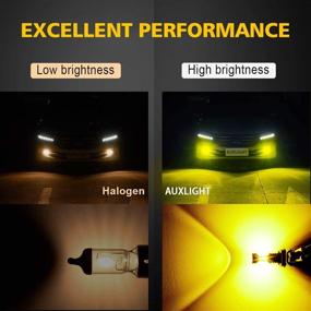 img 2 attached to 🚗 AUXLIGHT H11 Светодиодные лампы для противотуманных фар с функцией DRL - 2400 люмен, золотисто-желтые, замена для автомобилей и грузовиков.