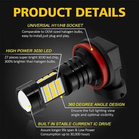 img 1 attached to 🚗 AUXLIGHT H11 Светодиодные лампы для противотуманных фар с функцией DRL - 2400 люмен, золотисто-желтые, замена для автомобилей и грузовиков.