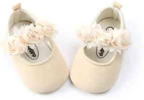 img 1 attached to ENERCAKE Soft Sole Floral Baby Girl Shoes - Newborn Infant Mary Jane Flats for Baptism Dresses