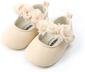 img 3 attached to ENERCAKE Soft Sole Floral Baby Girl Shoes - Newborn Infant Mary Jane Flats for Baptism Dresses