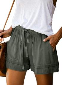 img 4 attached to Stay Comfy and Stylish with Dokotoo Womens Drawstring Casual Elastic Waist Pocketed Shorts