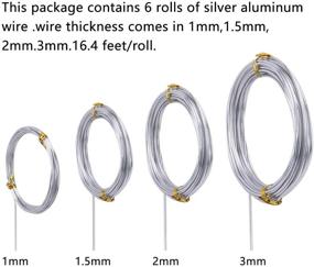 img 3 attached to 🌞 Sunmns 6 Rolls Silver Aluminum Wire: Perfect for DIY Craft Art Projects, Soft and Flexible Metal Iron Wire for Multiple Thicknesses (1mm, 1.5mm, 2mm, 3mm)