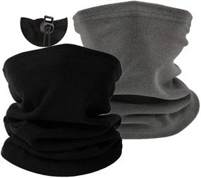 img 4 attached to Stay Cozy and Stylish with our Winter Warmer Darkgrey Men's Snowboard Accessories Scarves