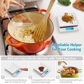 img 2 attached to 🍳 AMIR Digital Kitchen Scale - 3000g Capacity - Accurate to 0.01oz/0.1g - Pocket Cooking Scale - Mini Food Scale - Back-Lit LCD Display - Tare & PCS Functions - Stainless Steel - Batteries Included