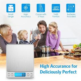 img 3 attached to 🍳 AMIR Digital Kitchen Scale - 3000g Capacity - Accurate to 0.01oz/0.1g - Pocket Cooking Scale - Mini Food Scale - Back-Lit LCD Display - Tare & PCS Functions - Stainless Steel - Batteries Included