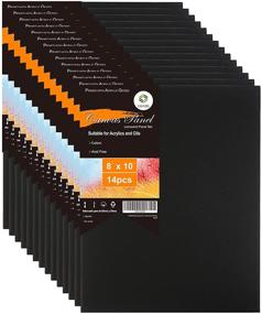 img 4 attached to 14-Pack of CONDA Black Canvas Panels, 8x10 inch, 100% Cotton Acid-Free, 8 oz Gesso-Primed Art Boards for Oil & Acrylic Painting