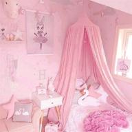 dix-rainbow принцесса-павильон для кровати для детей: круглая купольная игровая палатка castle, внутренняя / наружная декоративная вешалка из хлопкового холста coral pink для чтения логотип