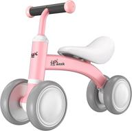 🚴 baby balance bike: toys for 1-year-old boys and girls, 12-36 months toddler bike, baby walker riding gifts for boys and girls, no pedal infant 4 wheels bike, first birthday gift (pink) logo