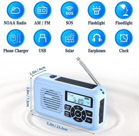 img 3 attached to 📻 ENGERWALL Emergency Weather Radio - NOAA Weather Radio Solar Hand Crank Radio with AM/FM, Flashlight (3 Modes), SOS Alarm, 3.5mm Headphone Support, Power Bank - Ideal for Household & Outdoor Emergency Supplies