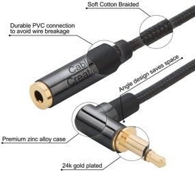 img 3 attached to 🎧 1.5FT Black 3.5mm Headphone Extension Cable, CableCreation Right Angle Male to Female Audio Stereo Cable with Silver-Plating Copper – Compatible with iPhones, Tablets, Sony Beats, PS4 Headset