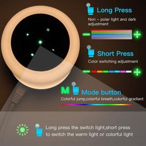 img 2 attached to Rechargeable Touch Sensor Table Lamp for Kids Bedroom - Dimmable Bedside Lamp with White Light + RGB Color Changing for Reading