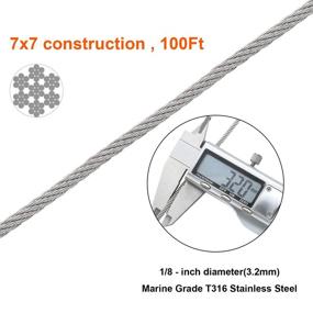 img 3 attached to 🔗 HELIFOUNDER T316 Marine Grade 1/8" Stainless Steel Wire Rope Cable - Ideal for Railing, Decking, DIY Balustrades - 100 Feet