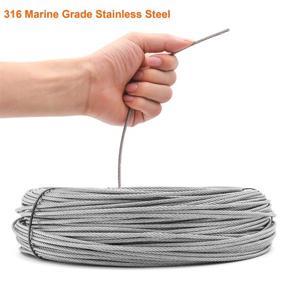 img 1 attached to 🔗 HELIFOUNDER T316 Marine Grade 1/8" Stainless Steel Wire Rope Cable - Ideal for Railing, Decking, DIY Balustrades - 100 Feet