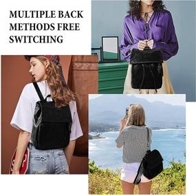 img 2 attached to 🎒 Stylish & Secure Women's Waterproof Anti-theft Backpack Purse: Fashionable Lightweight PU Leather Nylon Shoulder Bag for Travel