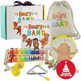 img 3 attached to 🎵 Мой первый подарочный набор музыкальных инструментов для малышей - Включает книгу с историей и деревянные перкуссионные игрушки для мальчиков и девочек в возрасте от 1 до 5 лет.