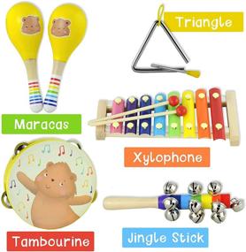 img 1 attached to 🎵 My First Musical Instruments Gift Set for Toddlers - Includes Storybook and Wooden Percussion Toys for Boys and Girls Ages 1-5 Years Old