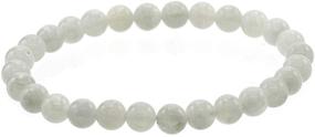 img 3 attached to 💎 Glamorous 6mm Round Moonstone Stretch Bracelet - 7" for Radiant Style