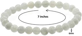 img 2 attached to 💎 Glamorous 6mm Round Moonstone Stretch Bracelet - 7" for Radiant Style