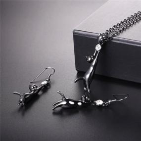 img 3 attached to 😺 U7 Rhinestone Cute Cat Necklace with Platinum/18K Gold Plated Chain: Smooth Collarbone Charm Necklace for Girls