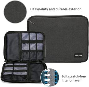 img 3 attached to ProCase Electronics Travel Gadget Organizer Tech Bag - Compact 🔌 Carrying Bag for USB Cables, SD Cards, Cameras, and More - [Black]