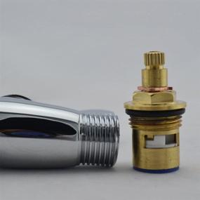 img 2 attached to 💧 Weirun Bathroom Brass 1/2 Inch IPS Female and Male Connection Ceramic Disc Cartridge Quarter Turn Straight/Stop/Check Shut-off Water Valve in Polished Chrome Finish