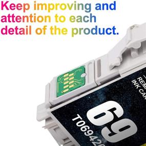 img 2 attached to 🖨️ Affordable 5 Pack Uniwork Remanufactured Ink Cartridge Replacement for Epson 69: Ideal for Stylus CX6000, CX8400, NX400, NX410, NX415, NX515, Workforce 600, 610, 615, 1100 Printers