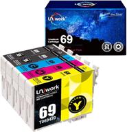 🖨️ affordable 5 pack uniwork remanufactured ink cartridge replacement for epson 69: ideal for stylus cx6000, cx8400, nx400, nx410, nx415, nx515, workforce 600, 610, 615, 1100 printers logo