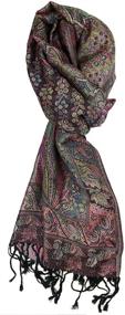 img 2 attached to Plum Feathers Metallic Tapestry Pashmina: Premium Women's Accessories for Scarves & Wraps