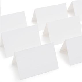 img 4 attached to 🎉 Premium Quality AZAZA 50 Pcs White Blank Place Cards for Weddings, Banquets, and Dinner Parties – Elegant Table Tent Seating Place Cards (2.5" x 3.75")