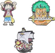 коллекционный набор: эмалевые булавки one piece anime 3 шт. – броши луффи и зоро в косплее для поклонников аниме. логотип