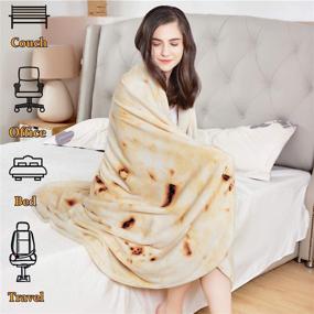 img 3 attached to 🌯 LAGHCAT Burritos Blanket - 71 Inches Rounded Tortilla Throw Blanket for Adults and Kids, Flour Tortilla Design - Soft Flannel Taco Blanket for All Ages (Yellow, 71 inches)