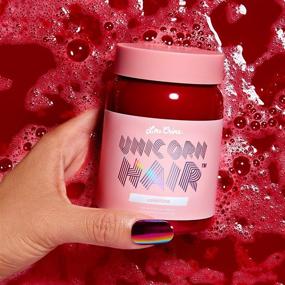 img 2 attached to 🦄 Lime Crime Unicorn Hair Crimson Red Semi-Permanent Hair Dye - 6.7 oz. - Fantasy Hair Color for Valentine's Day