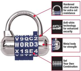img 3 attached to 🔒 Master Lock 1534D Locker Lock: Customizable Word Combination Padlock, 1 Pack, Assorted Colors