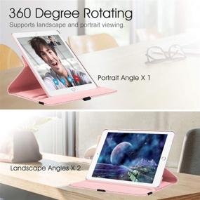 img 1 attached to Fintie iPad Pro 9.7 Case - 360° Rotating Stand 📱 with Smart Protective Cover, Auto Sleep/Wake - Rose Gold (2016 Version)