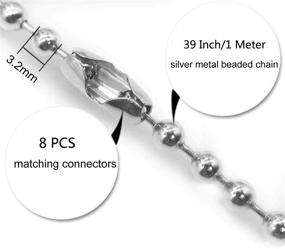 img 3 attached to 🔗 Beaded Pull Chain Extension - Each Chain 39 Inches (1 Meter) Long with Two Matching Connectors - 3.2mm Diameter Beads - Silvery Finish - Pack of 4