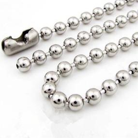 img 1 attached to 🔗 Beaded Pull Chain Extension - Each Chain 39 Inches (1 Meter) Long with Two Matching Connectors - 3.2mm Diameter Beads - Silvery Finish - Pack of 4