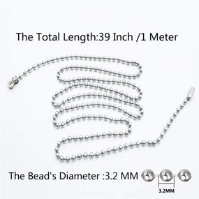 img 2 attached to 🔗 Beaded Pull Chain Extension - Each Chain 39 Inches (1 Meter) Long with Two Matching Connectors - 3.2mm Diameter Beads - Silvery Finish - Pack of 4