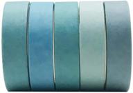 📦 vintage blue washi tape set - 5 rolls enyan japanese masking decorative tapes for diy crafts, arts, bullet journal, planners, and scrapbooking - adhesive tape for enhanced seo logo