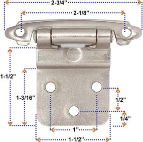 img 1 attached to 🔧 DecoBasics 3/8" Inset/Offset Kitchen Cabinet Hinges - Soft Close Cupboard Door Hinges (50 Pack) with Door Damper & Screws - Quick and Easy Installation for Home Improvement