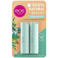 usda organic lip balm - sweet mint for moisturizing dry lips - 100% natural, gluten free, long lasting hydration - 0.14 oz, 2 pack logo