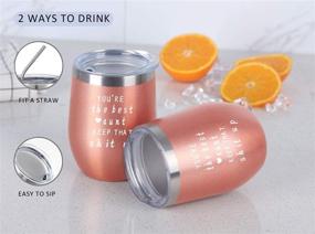 img 3 attached to 🍷 Best Aunt Wine Tumbler - Perfect Gifts for Aunts on Birthday or Christmas, Women's Auntie Gifts - 12 Oz Insulated Stainless Steel Wine Tumbler with Lid and Straw