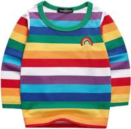 🌈 sooxiwood little boys t-shirt: vibrant rainbow striped o-neck shirt for halloween logo