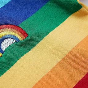 img 1 attached to 🌈 Sooxiwood Little Boys T-Shirt: Vibrant Rainbow Striped O-Neck Shirt for Halloween