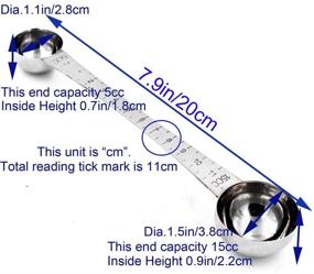 img 3 attached to 🥄 CoaGu Measuring Spoons: Long Handle Stainless Steel Scoop with Tick Mark - 1 Tablespoon & 1 Teaspoon - FDA Approved