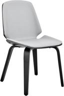 stylish and comfortable armen living brinley grey faux leather wood dining room accent chair in gray and black logo