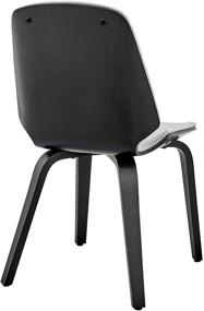 img 2 attached to Stylish and Comfortable Armen Living Brinley Grey Faux Leather Wood Dining Room Accent Chair in Gray and Black