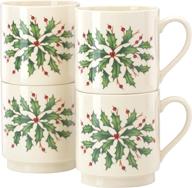 lenox stackable holiday mugs set logo