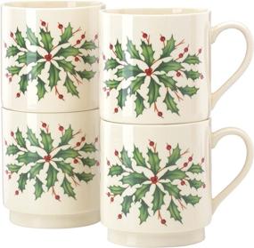 img 4 attached to Lenox Stackable Holiday Mugs Set